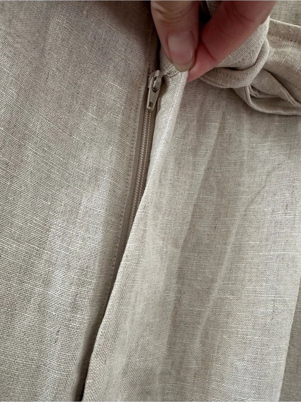 Reformation Norman Pant High-Waist Tie Belt Linen Pants Neutral Beige size 12